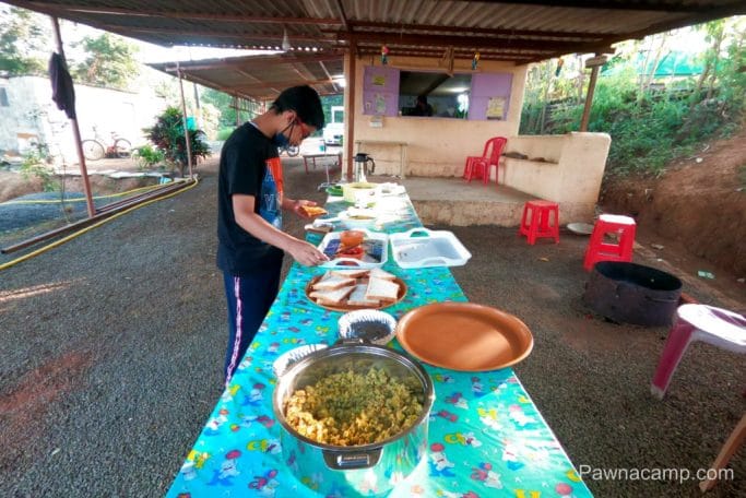 Pawna camp C family location breakfast arrangement